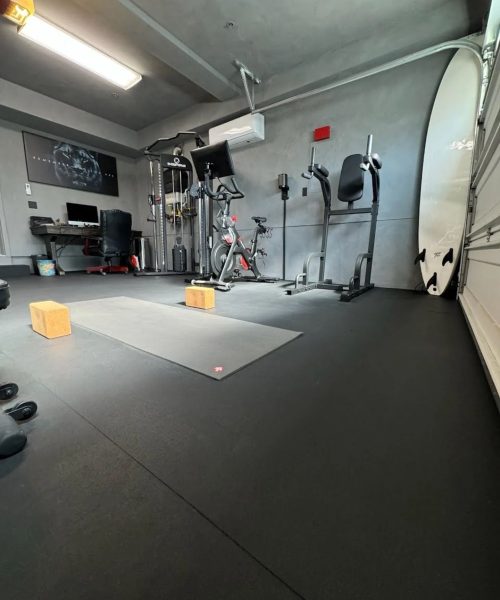 high rubber gym flooring for garage gym in dubai hill by dubai rubber mats